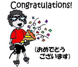 Black poodle of fat and afro! sticker #7843090