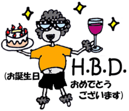 Black poodle of fat and afro! sticker #7843091