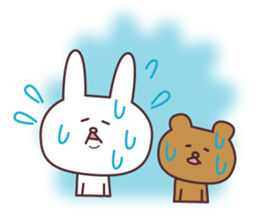 A good friend rabbit and bear sticker #7848458