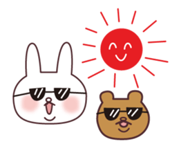 A good friend rabbit and bear sticker #7848459