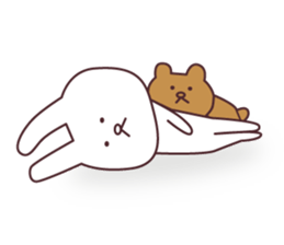 A good friend rabbit and bear sticker #7848462