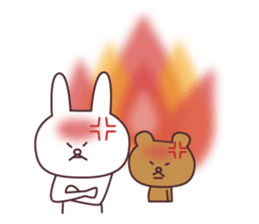 A good friend rabbit and bear sticker #7848465