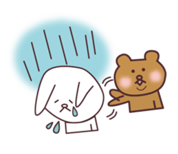 A good friend rabbit and bear sticker #7848469