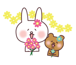 A good friend rabbit and bear sticker #7848470