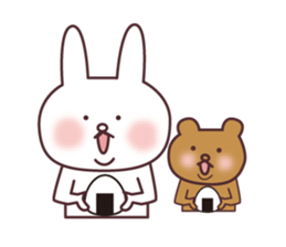 A good friend rabbit and bear sticker #7848471