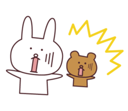 A good friend rabbit and bear sticker #7848473