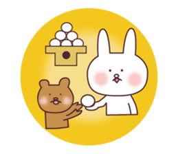 A good friend rabbit and bear sticker #7848476