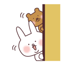 A good friend rabbit and bear sticker #7848479