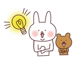 A good friend rabbit and bear sticker #7848483