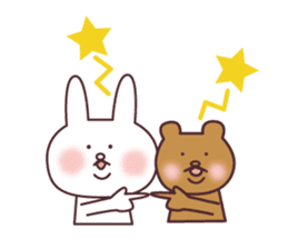 A good friend rabbit and bear sticker #7848484