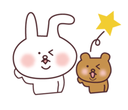 A good friend rabbit and bear sticker #7848487