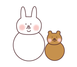 A good friend rabbit and bear sticker #7848489