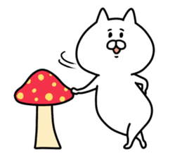 Ordinary white cat sticker #7850460