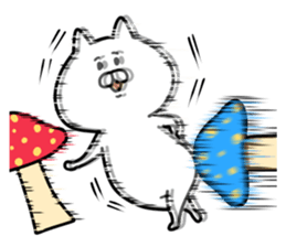Ordinary white cat sticker #7850461