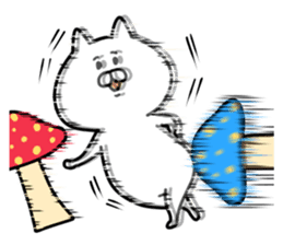 Ordinary white cat sticker #7850461