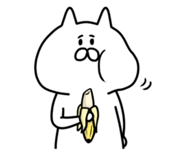 Ordinary white cat sticker #7850475