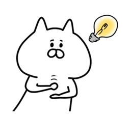 Ordinary white cat sticker #7850479