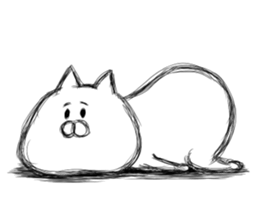Ordinary white cat sticker #7850485