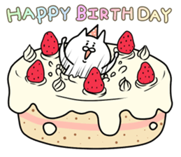 Ordinary white cat sticker #7850491