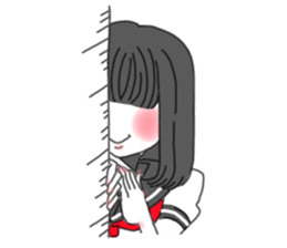 black hair shy girl sticker #7860235