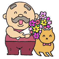 A heartwarming aged man with mustache.