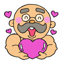 A heartwarming  aged man with mustache. sticker #7861852