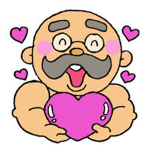 A heartwarming aged man with mustache. sticker #7861852