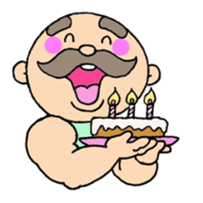 A heartwarming  aged man with mustache. sticker #7861853