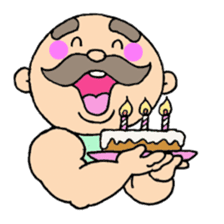 A heartwarming aged man with mustache. sticker #7861853