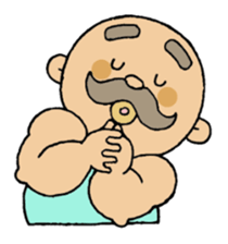 A heartwarming  aged man with mustache. sticker #7861854