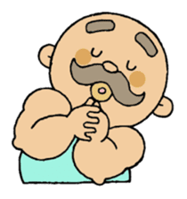 A heartwarming aged man with mustache. sticker #7861854