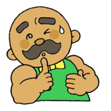 A heartwarming  aged man with mustache. sticker #7861855