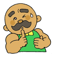 A heartwarming aged man with mustache. sticker #7861855