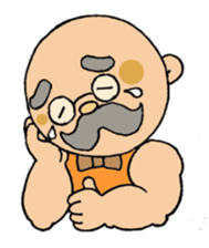 A heartwarming  aged man with mustache. sticker #7861856