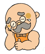 A heartwarming aged man with mustache. sticker #7861856