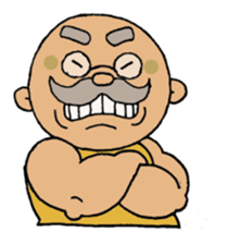 A heartwarming  aged man with mustache. sticker #7861857