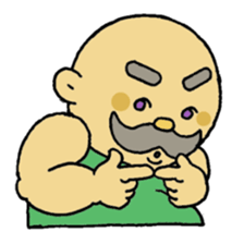 A heartwarming  aged man with mustache. sticker #7861858