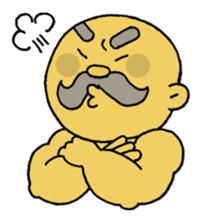 A heartwarming  aged man with mustache. sticker #7861859