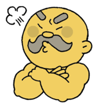 A heartwarming aged man with mustache. sticker #7861859