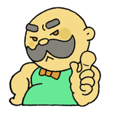 A heartwarming  aged man with mustache. sticker #7861861