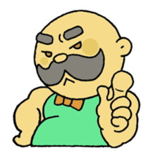 A heartwarming aged man with mustache. sticker #7861861