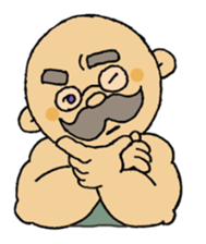 A heartwarming  aged man with mustache. sticker #7861862