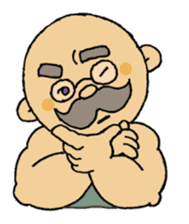 A heartwarming aged man with mustache. sticker #7861862