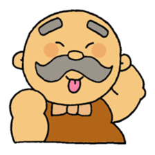 A heartwarming  aged man with mustache. sticker #7861863