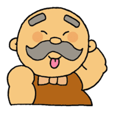 A heartwarming aged man with mustache. sticker #7861863