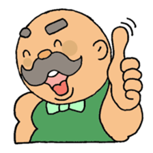 A heartwarming  aged man with mustache. sticker #7861864
