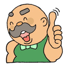 A heartwarming aged man with mustache. sticker #7861864