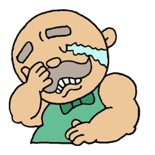 A heartwarming  aged man with mustache. sticker #7861865