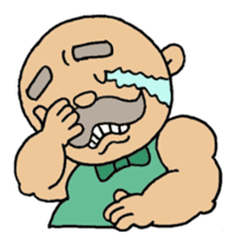 A heartwarming aged man with mustache. sticker #7861865