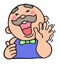 A heartwarming  aged man with mustache. sticker #7861866